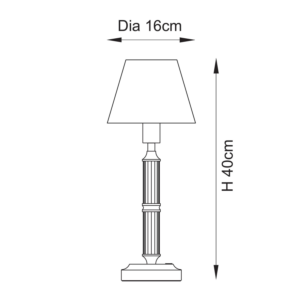 Morton Rechargeable Table Lamp in Brass with 16cm Vintage & Almond White Ivy Shade