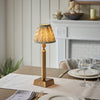 Trobridge Rechargeable Table Lamp in Brass with Herb Green 16cm Leaf Shade