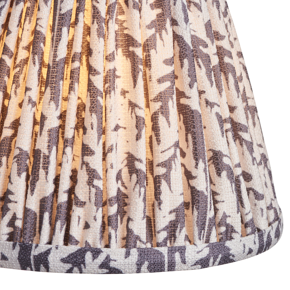 Upton Rechargeable Table Lamp in Brass with Pearl Grey 16cm Leaf Shade
