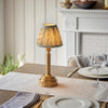 Upton Rechargeable Table Lamp in Brass with Herb Garden Green 16cm Leaf Shade