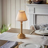 Upton Rechargeable Table Lamp in Brass with Vintage & Almond White 16cm Ivy Shade