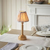 Upton Rechargeable Table Lamp in Brass with Natural 16cm Ikat Shade