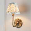 Dahlia Swan Wall Light in Brass with Herb Garden Green 16cm Leaf Shade