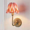 Dahlia Swan Wall Light in Brass with Apricot Orange 16cm Zigzag Shade