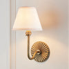 Dahlia Swan Wall Light in Brass with Vintage White 16cm Ivy Shade