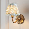 Dahlia Curve Wall Light in Brass with Herb Garden Green 16cm Leaf Shade