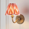 Dahlia Curve Wall Light in Brass with Apricot Orange 16cm Zigzag Shade
