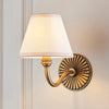 Dahlia Curve Wall Light in Brass with Vintage White 16cm Ivy Shade