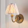 Dahlia Curve Wall Light in Brass with Neutral 16cm Ikat Shade