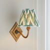 Diamond Curve Wall Light in Brass with Cotswold Green 16cm Zigzag Shade