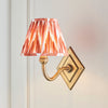 Diamond Curve Wall Light in Brass with Apricot Orange 16cm Zigzag Shade
