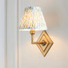 Diamond Angle Wall Light in Brass with Herb Garden Green 16cm Leaf Shade