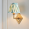 Diamond Angle Wall Light in Brass with Cotswold Green 16cm Zigzag Shade