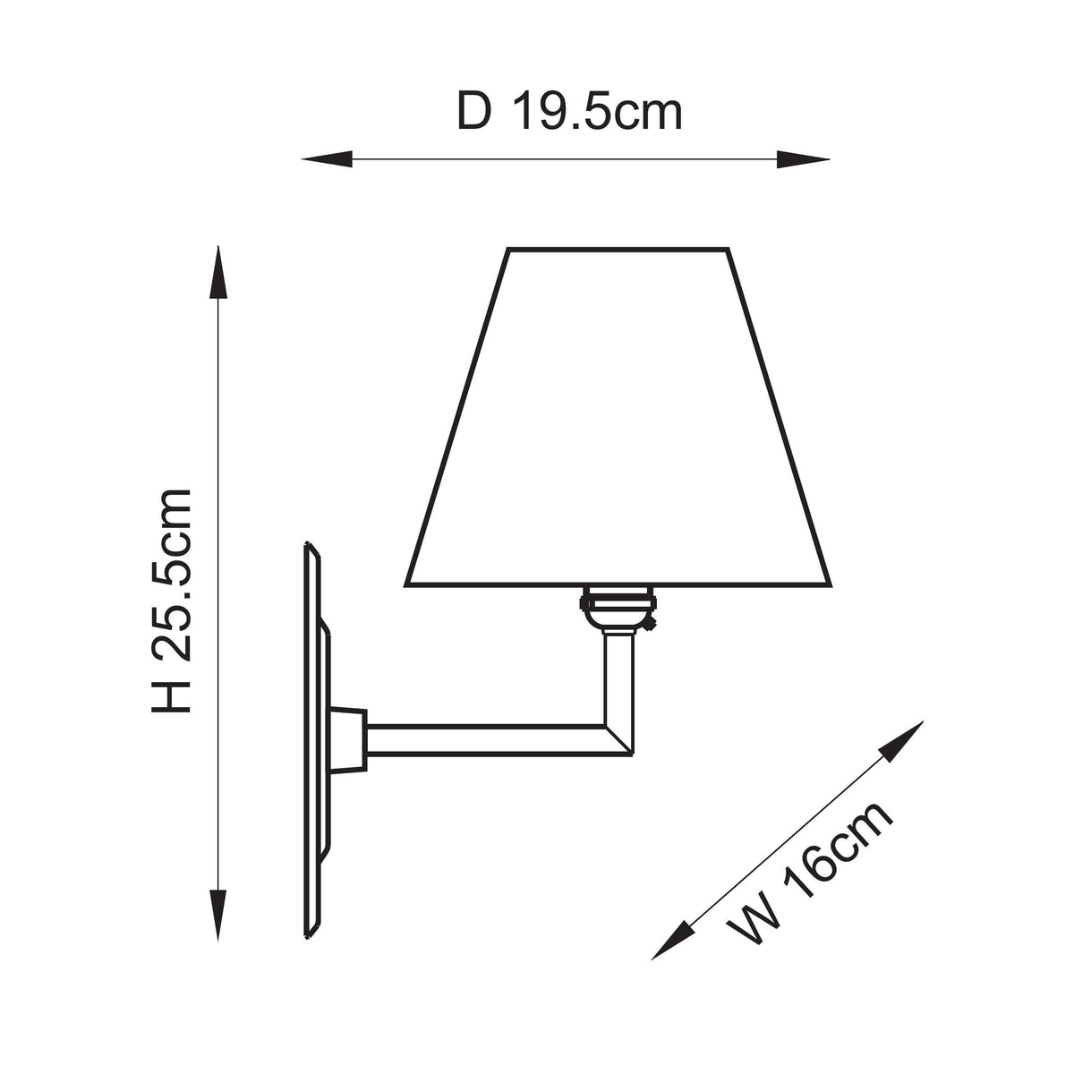 Diamond Angle Wall Light in Brass with Apricot Orange 16cm Zigzag Shade
