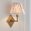 Diamond Angle Wall Light in Brass with Neutral 16cm Ikat Shade