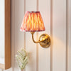 Dome Arc Wall Light in Brass with Coral Pink 16cm Ikat Shade