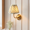 Dome Arc Wall Light in Brass with Herb Green 16cm Leaf Shade