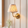Dome Arc Wall Light in Brass with Natural 16cm Ikat Shade