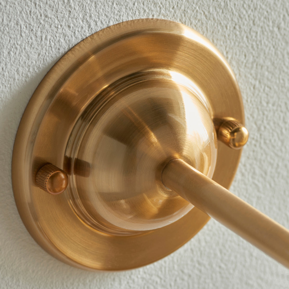 Dome Arc Wall Light in Brass with Natural 16cm Ikat Shade