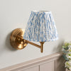Step Fold Wall Light in Brass with Shell Bay Blue 16cm Leaf Shade