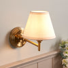 Step Fold Wall Light in Brass with Vintage & Almond White 16cm Ivy Shade
