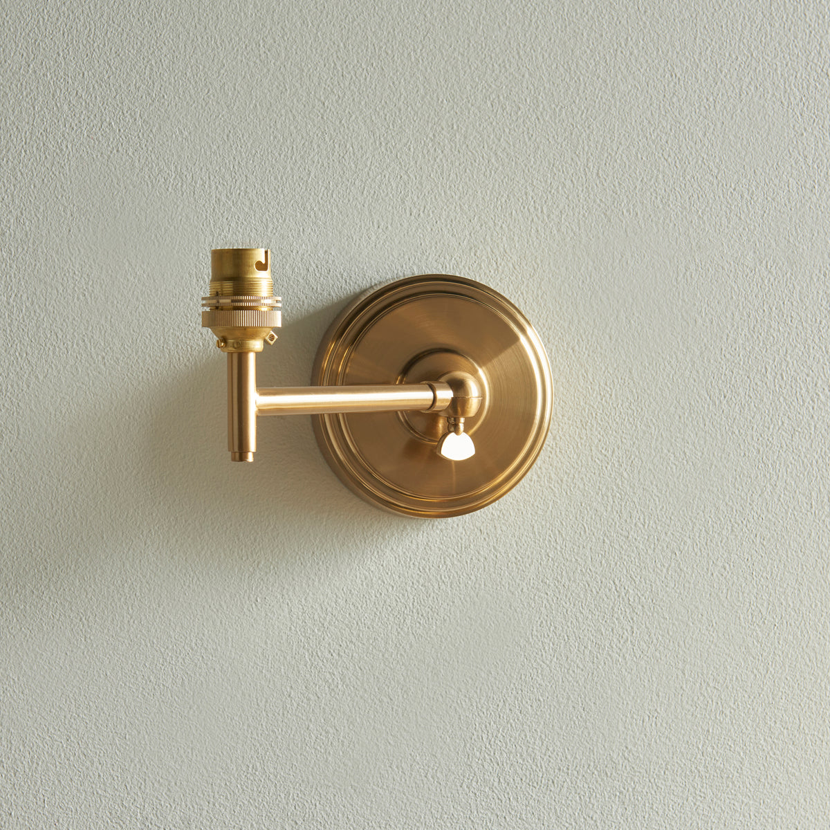 Step Fold Wall Light in Brass with Vintage & Almond White 16cm Ivy Shade