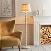 Higgledy Floor Lamp in Almond White with Neutral 35cm Ikat Shade