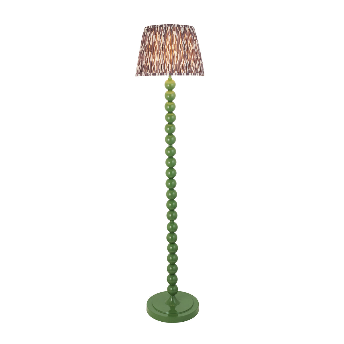 Higgledy Floor Lamp in Cotswold Green with Pearl Grey 35cm Ikat Shade