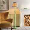 Higgledy Floor Lamp in Cotswold Green with Pearl Grey 35cm Ikat Shade