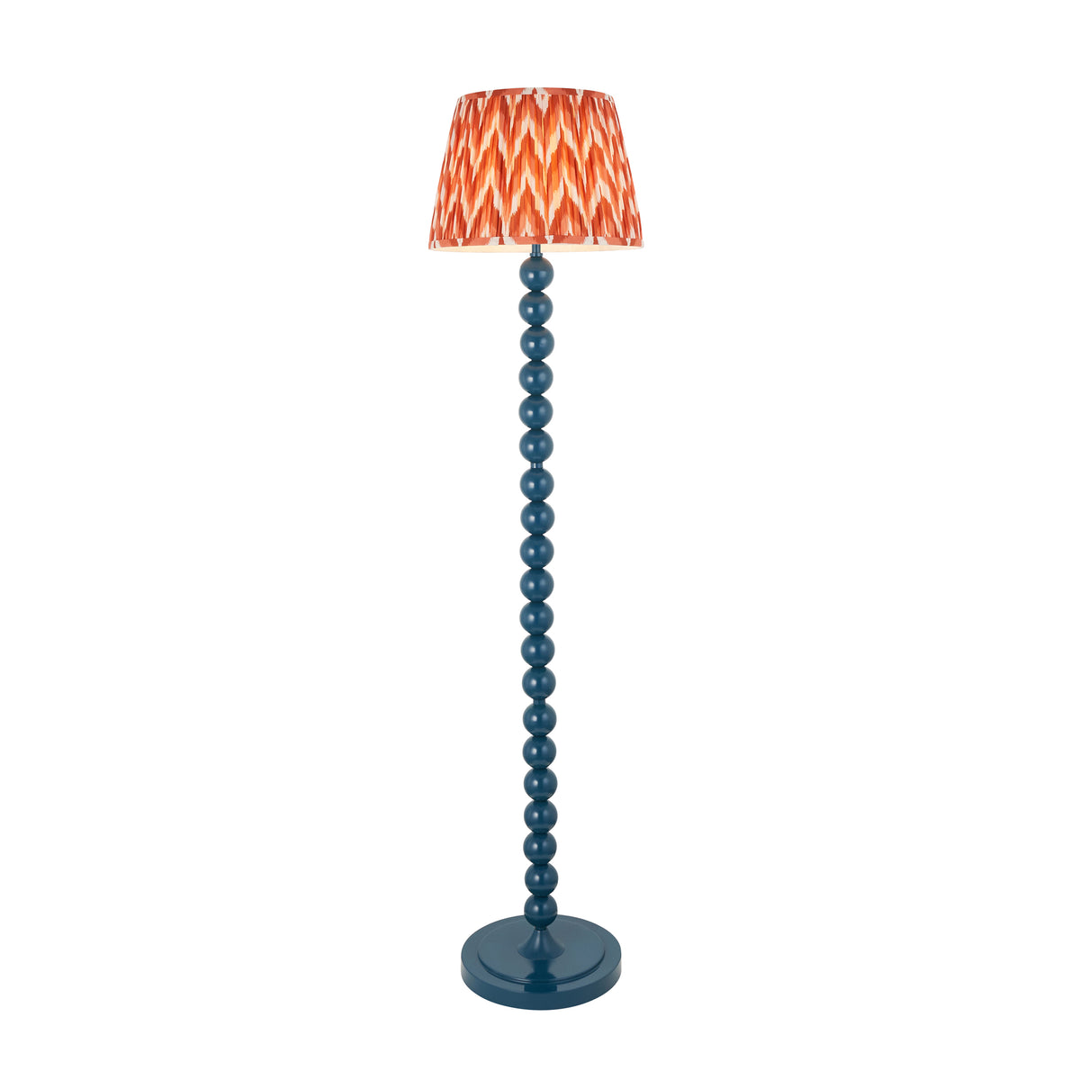 Higgledy Floor Lamp in Marlin Blue with Apricot Orange 35cm Zigzag Shade