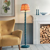 Higgledy Floor Lamp in Marlin Blue with Apricot Orange 35cm Zigzag Shade