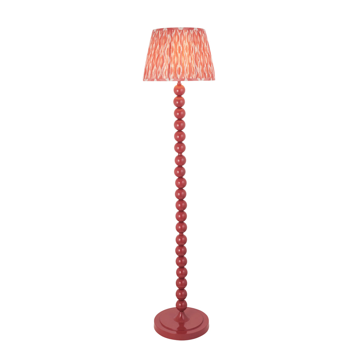 Higgledy Floor Lamp in Pink Clay with Coral Pink 35cm Ikat Shade