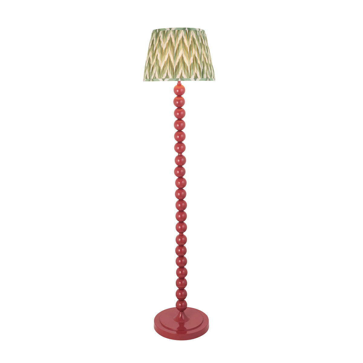 Higgledy Floor Lamp in Pink Clay with Cotswold Green 35cm Zigzag Shade