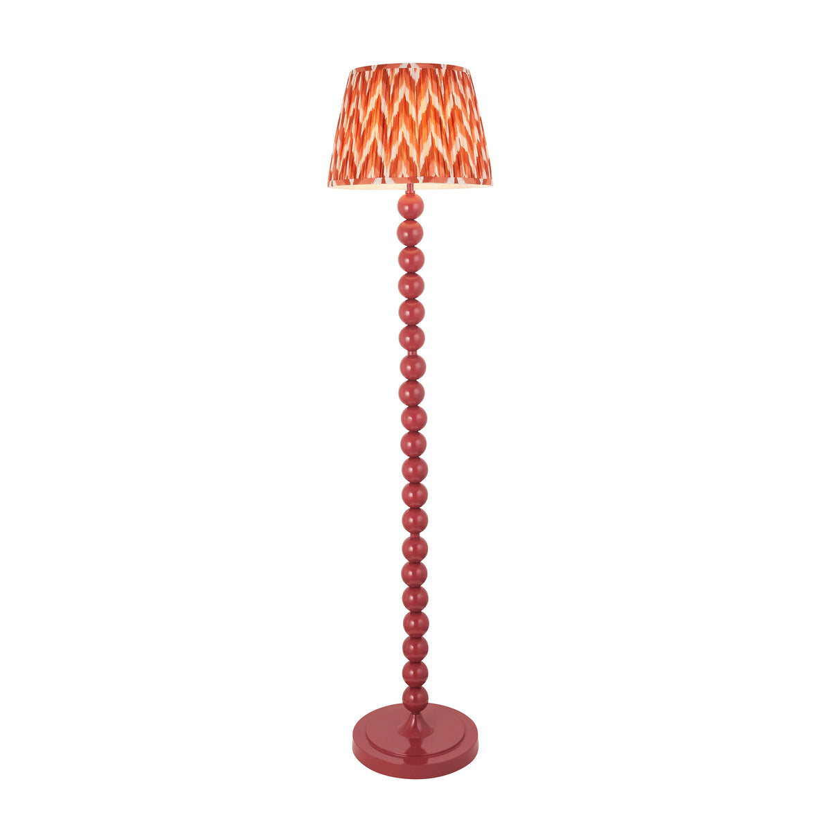 Higgledy Floor Lamp in Pink Clay with Apricot Orange 35cm Zigzag Shade