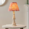 Myrtle Table Lamp in Almond White with Coral Pink 25cm Ikat Shade
