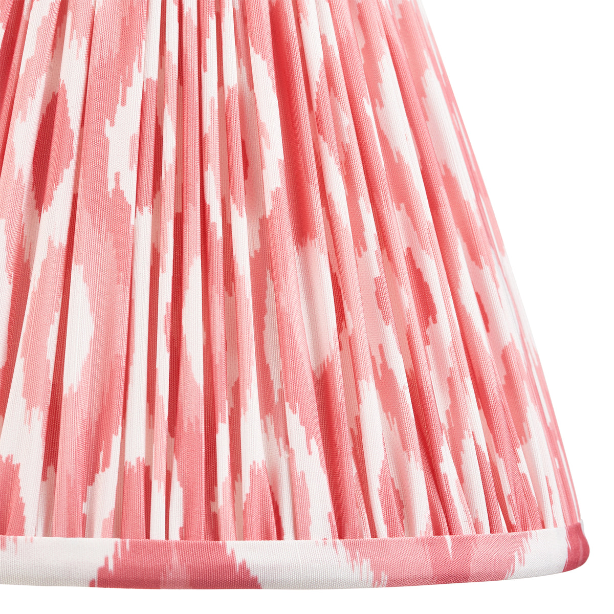 Myrtle Table Lamp in Almond White with Coral Pink 25cm Ikat Shade