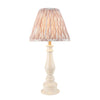 Myrtle Table Lamp in Almond White with Neutral 25cm Ikat Shade