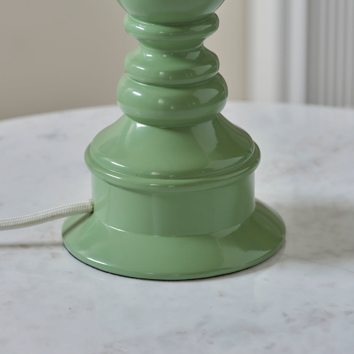 Myrtle Table Lamp in Cotswold Green with Cotswold Green 25cm Zigzag Shade