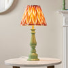Myrtle Table Lamp in Cotswold Green with Apricot Orange 25cm Zigzag Shade