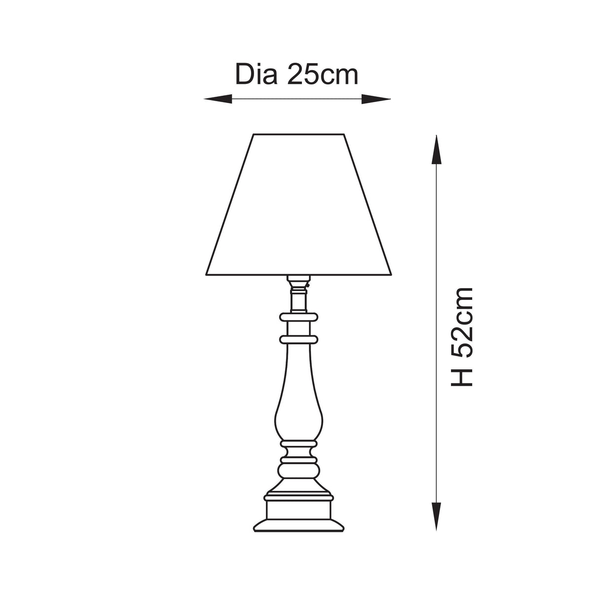Myrtle Table Lamp in Cotswold Green with Vintage & Almond White 25cm Ivy Shade