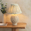 Layered Leaf Ceramic Table Lamp in Ivory Crackle Glaze with Garden Green 30cm Leaf Shade