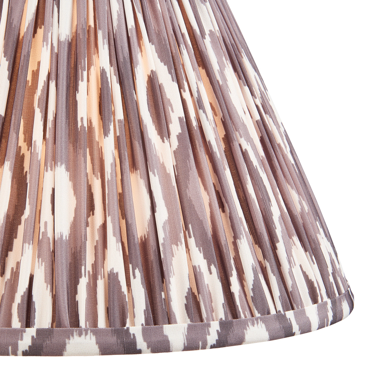 Layered Leaf Ceramic Table Lamp in Ivory Crackle Glaze with Pearl Grey 30cm Ikat Shade