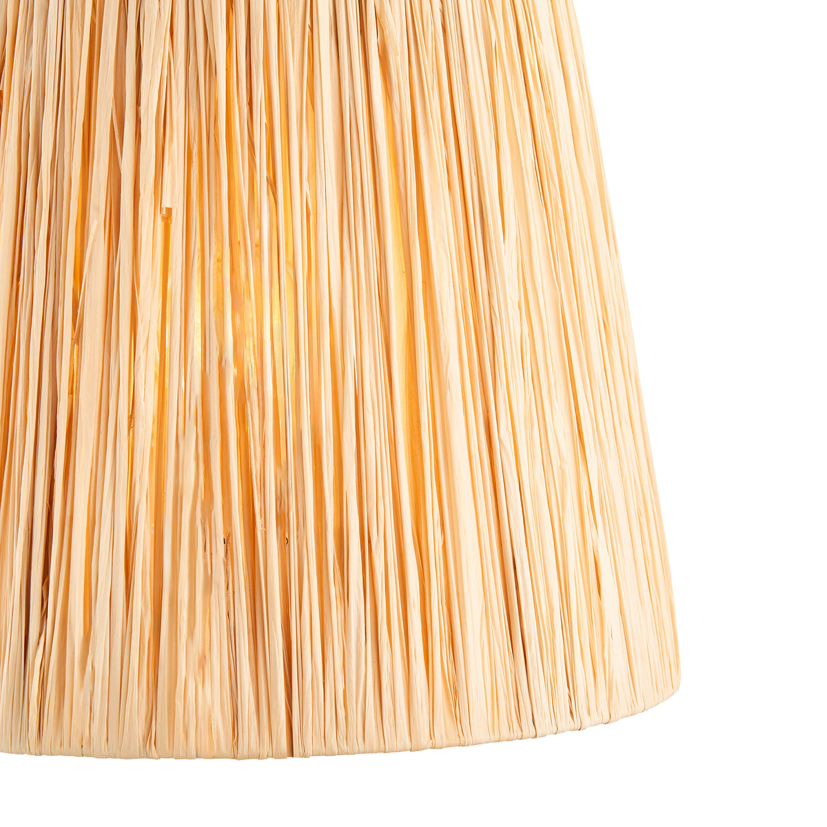 Layered Leaf Ceramic Table Lamp in Ivory Crackle Glaze with 30cm Raffia Shade