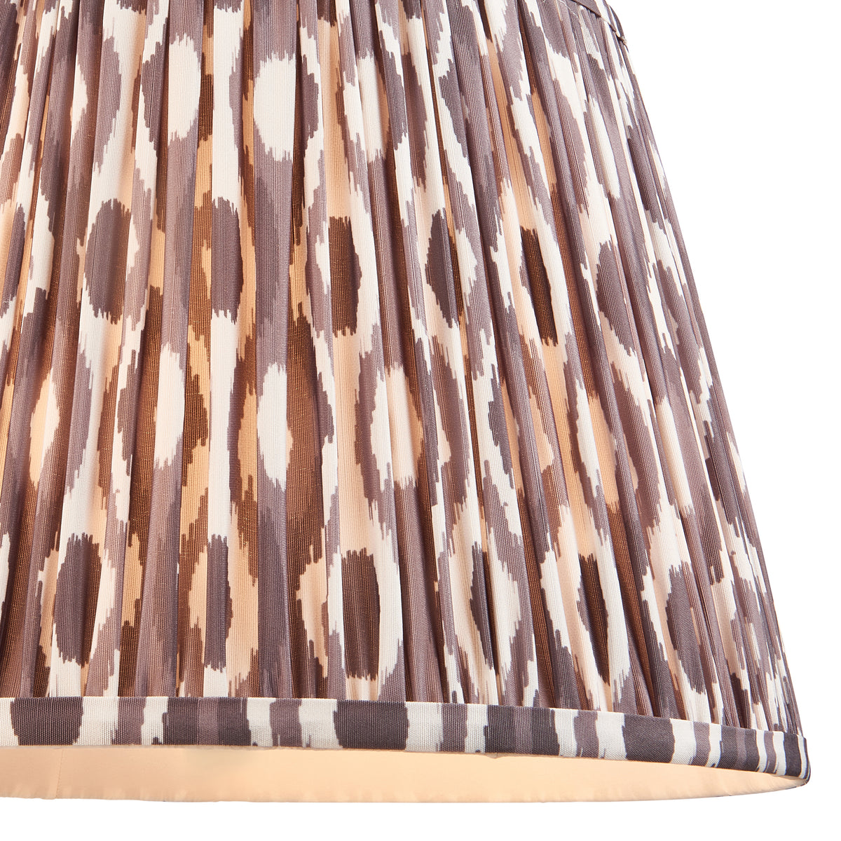 Layered Leaf Ceramic Table Lamp in Ivory Crackle Glaze with Pearl Grey 35cm Ikat Shade
