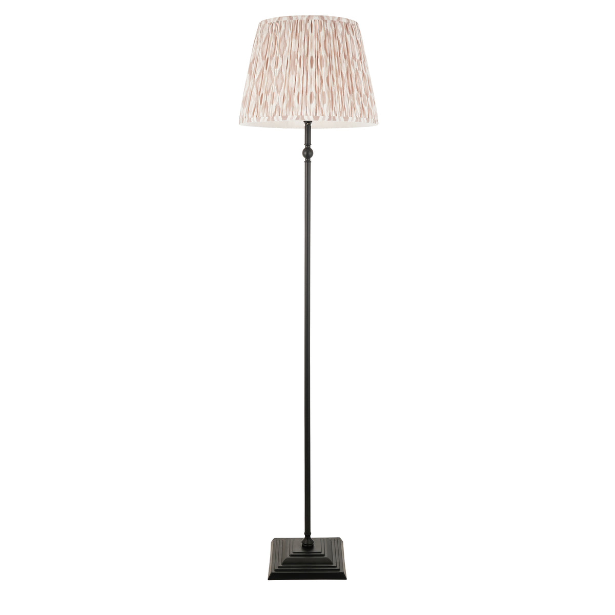 Lille Floor Lamp in Matt Black with Natural 40cm Ikat Shade