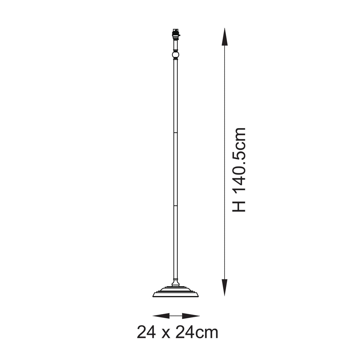 Lille Floor Lamp in Matt Black with Natural 40cm Ikat Shade