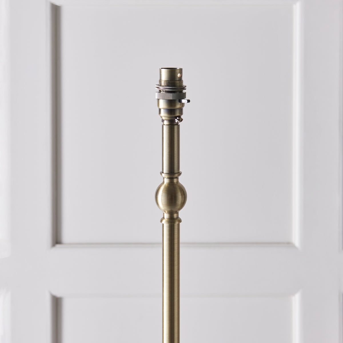 Lille Floor Lamp in Antique Brass with Coral Pink 40cm Ikat Shade