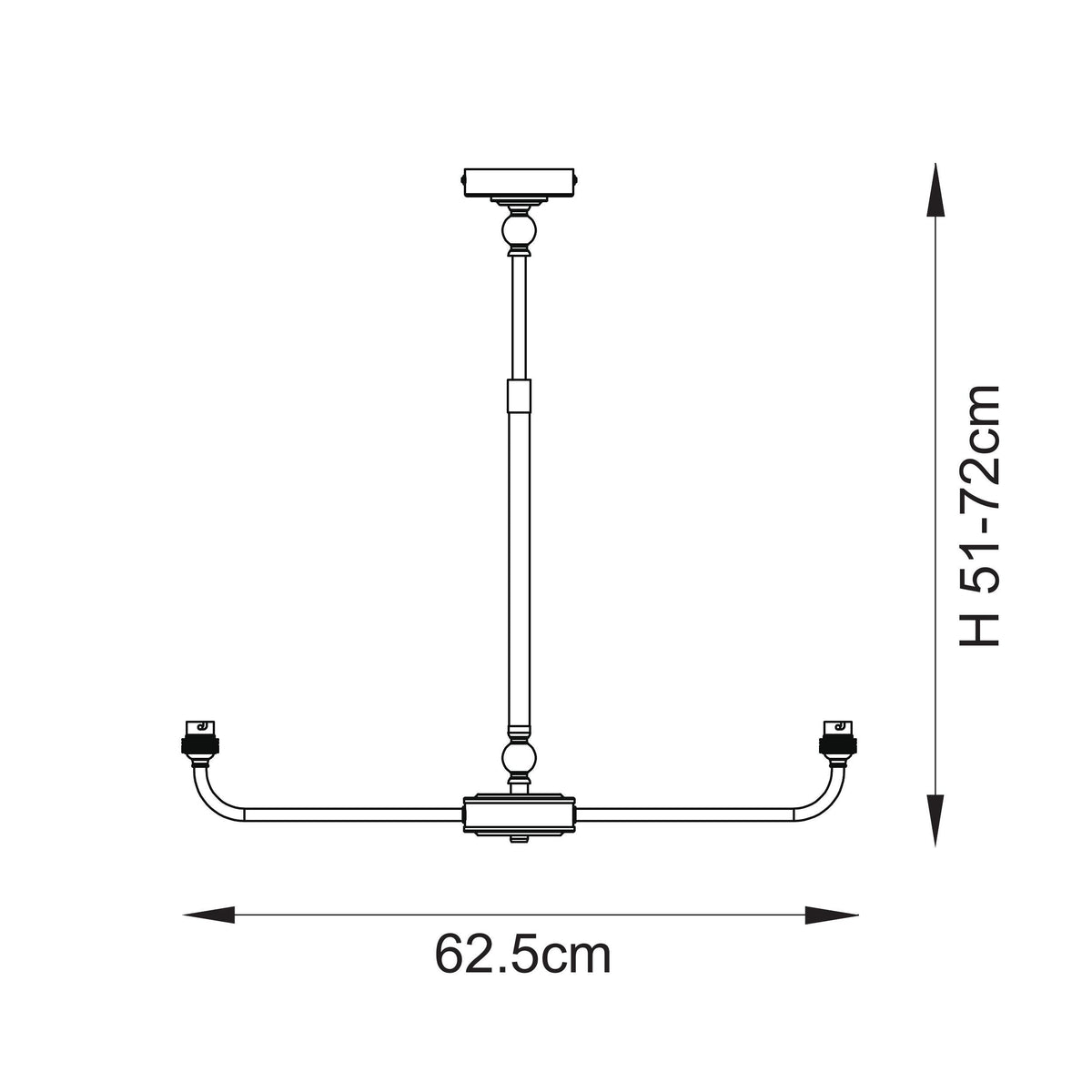 Lille Twin Light Linear Pendant in Antique Brass with Marlin Blue 16cm Ikat Shades