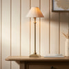 Lille Table Lamp in Antique Brass with 22cm Tapered Natural Linen Shade