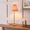 Lille Table Lamp in Antique Brass with Coral Pink 25cm Ikat Shade